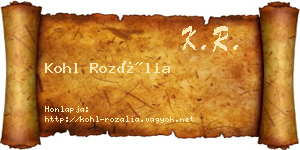 Kohl Rozália névjegykártya