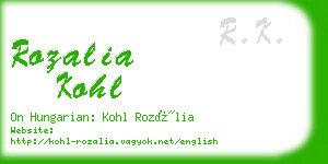 rozalia kohl business card